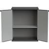 Adventa: Armadietto in resina di PVC e PP, 2 Ante, 1 Ripiano, Facile da Montare, Modular System, Resistente, Adatto ad ambienti Interni ed Esterni, 68L x 40P x 85H cm, Grigio e Nero