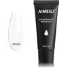 AIMEILI Unghie Finte Fingers Kit Gel Poliuretano Per Unghie Gel Ricostruzione Unghie Allungamento Rapido Del Dito di Costruzione Strumento di Potenziamento - Bianco (30ml 1oz)