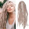 Shinon Dreadlocks Extension,22 Zoll Double Ended Dreadlocks Extensions,Dreads Zum Einflechten,15 Stränge Milk tea-86 Handmade Wool Hip-Hop Reggae Braid In Dreads Dreadlock Extensions For Women