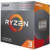 AMD Processore AMD Ryzen 3 3200G (GPU integrata Radeon Vega 8, 4 cores/4 threads, 65W DTP, AM4 socket, 6MB Cache, Boost di Frequenza fino a 4.0 Ghz max, dissipatore ad aria Wraith stealth cooler)