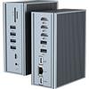 Qhou Docking Station USB-C 16 in 1 Docking Station USB C, tripla HDMI, 100 W PD, Ethernet, audio da 3,5 mm, 2 USB A e USB C, SD/TF per computer portatili Mac Pro/Air e Thunderbolt 3