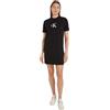 Calvin Klein Jeans Satin CK T-Shirt Dress, Abiti da Maglietta Donna, CK Black,