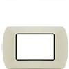 puntoluceled Placca in metallo compatibile con BTicino Living International 3 moduli P28 Avorio Opaco - Cornice frontale da incasso cassetta 503