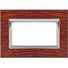 puntoluceled Placca Elegance in Legno e Tecnopolimero compatibile con BTicino Matix 3 moduli Noce - Cornice frontale da incasso cassetta 503