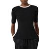 ELISABETTA FRANCHI MAGLIA CON BANDE IN VISCOSA LUCIDA - MK67S61E2 - nero