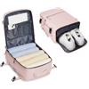 BJLFS Wizzair - Zaino sottovuoto, bagaglio a mano, 40 x 30 x 20 cm, bagaglio a mano, per aereo, Easyjet, con pompa, impermeabile, da donna, E05-grigio rosa, Ryanair/Wizzair 40×30×20CM