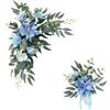 Baoblaze 2 pezzi di fiori artificiali per arco nuziale, festoni floreali moderni, decorazioni per matrimoni, composizioni floreali ornamentali, ghirlande per, Blu