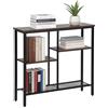 Relaxdays Console Relaxdays, Industriale, HxLxP: 75 x 80 x 22 cm, Metallo, MDF, Console per Ingresso, 4 Ripiani, Marrone/Nero