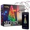 Twinkly Strings 600 LED RGB, Striscia di Luci LED per Esterno e Interno, Luci Smart Multicolore, Compatibile con Alexa e Google Home, Luci Mappabili, IP44, Controllo App, Filo Nero, 48m