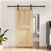 Vidaxl Porta scorrevole Naturale e Nero 90 x 210 cm