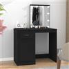 Vidaxl Toeletta con LED Nera 90x50x132,5 cm Legno Multistrato