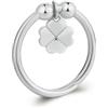 S'Agapõ Anello Donna, Anello Regolabile in Acciaio con Simbolo Quadrifoglio | Collezione Feelings - SFE34