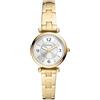 Fossil Orologio Carlie da donna, Movimento al quarzo a tre lancette in tonalità oro con cinturino in acciaio inossidabile, Giallo Chiaro E Bianco, 28 mm