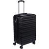 Amazon Basics Valigia Rigida Media - Bagaglio Espandibile ABS con 4 Ruote Doppie Girevoli - Resistente ai Graffi e Leggera - 68 x 45,1 x 28,6cm - Nero