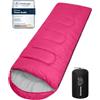 KingCamp Sacco a Pelo Invernale Sacchi a Pelo Campeggio Singola 3 Stagioni Leggero Impermeabile Compatto Portatile per Trekking Campeggio Alpinismo Viaggi Escursionismo Adulti 220 x 75 cm Rosa Ds.