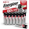 Energizer Max - Pile AA (Confezione da 14) Batterie Alcaline 1,5V - potenza di lunga durata - 100% imballaggio riciclabile privo di plastica - 10 anni di conservazione [Esclusiva Amazon]