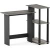 Furinno Abbott Scrivania per Computer, Legno, Grigio/Nero (French Oak Grey/Black), 59.9 x 96.9 x 84.9 cm