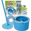 Spontex Aqua Revolution System X'tra Set mop e secchio - Separa l'acqua sporca da quella pulita - Pulisce pavimenti in laminato, legno e piastrelle - Mop piatto con 2 x ricambi in microfibra
