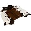 townssilk Tappeto con stampa a pelle di mucca, finta pelle di mucca marrone, per la casa, 135 x 140 cm circa cow print