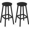 Klihome Sgabello da Bar Set di 2, Sgabello da Cucina con Poggiapiedi, Sgabello Alto in Stile Moderno/Industriale per Bar, Caffè, Isola della Cucina, Nero