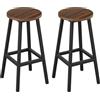Klihome Sgabello da Bar Set di 2, Sgabello da Cucina con Poggiapiedi, Sgabello Alto in Stile Moderno/Industriale per Bar, Caffè, Isola della Cucina, Legno scuro