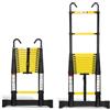 Tubiaz 3.8M Scala telescopica in alluminio con 2 ganci rimovibili, scala di estensione con interruttore di sicurezza multistadio, scala multiuso, carico massimo 150 kg-giallo nero