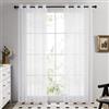 Deconovo Tende Trasparenti per Interni Moderne con Anelli - Set di 2 Pannelli in Voile Morbido per Camera da Letto e Soggiorno，140x180 cm，Bianco