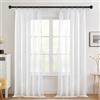 Deconovo Tende per Interni Trasparenti e Decorative con Nastro Arricciato - Set di 2 Tende Voile Leggero e Moderno per Camera da Letto, Soggiorno, Finestre, 140x245 cm, Bianco