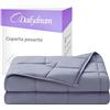 Dailydream Coperta ponderata terapeutica cotone, 7 kg, per adulti, 155 x 200 cm, grigio