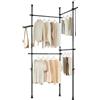 SoBuy Telescopic Appendiabiti da Terra, Robusto Stand Appendiabiti con Aste, Armadio Aperto Regolabile per Camera da Letto, Porta Abiti Nero KLS03-II-SCH