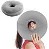 Eulihent Cuscino Piercing Orecchio,Cuscino con Foro per Orecchio, Cuscino per Piercing Orecchio Ergonomico per Dormire Sul Fianco e Pancia, Alleviare Dolore da Piercing, 30×30×9cm.(Grigio - Rotondo)