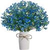 Uhky, set di 6 fiori artificiali di gipsofila, tocco realistico, per matrimoni, feste, corona fai da te, composizione floreale, decorazione per la casa (Blu Scuro)