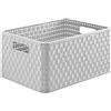 Rotho Country Scatola di conservazione 18l in rattan-look, Plastica PP senza BPA, Bianco(Vischio), A4/18l 36.8 x 27.8 x 19.1 cm
