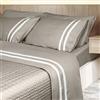 Mahome Set Lenzuola Matrimoniale in 100% Cotone Percalle 300 fili (TC) - Balza a doppio bordino - Lenzuolo con angoli 180x200x30, lenzuolo sopra 250x290, 2 federe 50x80 - Made in Italy (Sabbia-Panna)