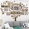 Tefengmaoyi Graz Design - Adesivo da parete con albero genealogico, 3D, per soggiorno, camera da letto (M67-5 marrone)