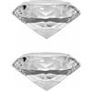 ieron 2 pezzi 60 mm pietra diamantata sintetica, diamante di cristallo a macchina rotonda, gioielli in cristallo artificiale di vetro trasparente con strass di grandi dimensioni
