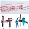 YYBO Porta Phon da Muro, 3 in 1 Supporto per Asciugacapelli, Piastra Capelli, Ferro Arricciacapelli, Metallo Porta Asciugacapelli e Piastra Adesivo (Oro Rosa)