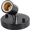 Qcwwy Portalampada da Parete Vintage per Lampada da Soffitto, Girevole a 180°, per Illuminazione Domestica o in Ufficio (BLACK)
