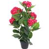 vidaXL Ortensia Pianta Artificiale in Vaso 60 cm Rossa Fiori Finti Arredo Casa