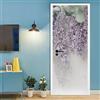 A.Monamour Adesivo Porta Autoadesiva 3D Fiori Di Glicine Viola Romantico Sfondo Floreale Vinile PVC Adesivi per Porte Interne Pellicola Adesiva Poster Sticker Murale Parete Carta da Parati 95x215cm