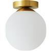 Chao Zan E27 Plafoniera semplice corridoio ingresso balcone palla rotonda plafoniera ufficio specchio luce frontale (lampadine non incluse) (Grande)