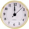 BTFO Inserto per Orologio Rotondo da 80 mm, Mini Inserto di Ricambio per Movimento al Quarzo Finiture Dorate Quadrante Bianco Numeri Arabi (Secondi Neri)