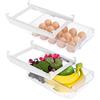 Viesap Cassetti Per Frigorifero, 2PCS, Cestini Organizzatori per Dispensa Trasparente, Retrattile, Salvaspazio, per Uova/Frutta/Verdure