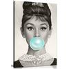 Panther Print Stampa artistica su tela di Audrey Hepburn blu Bubblegum (30x20in)