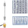 PYRUVAE 2 Pezzi Stampi per Unghie in Silicone 3D con Penna, Formine per Decorazioni Nail Art a Forma di Fiori e Fiocchi, Stampo Trasparente per Manicure Fai da Te, Accessori Professionali per Unghie