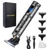 RESUXI Zero Gapped Trimmer - Tagliacapelli elettrico professionale per barba, impermeabile, senza fili, per uomo, taglio ravvicinato con lama a T, per barbieri, rasoio per barba e dettagli (cavaliere grigio)