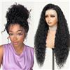 Beluck Parrucca Donna Capelli Veri Umani Water Wave Human Hair Wigs 13x6 HD Lace Front Wig Human Hair Parrucca Capelli Veri Glueless Wig For Black Women Parrucche Ricci Nera 180 Densità 16 Pollici
