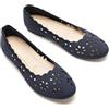 GLAMORA Ballerine Donna Traforate Comode Maglia Elasticizzata Leggere Traspiranti Scarpe Basse Punta Tonda Slip On Suola Morbida Flessibile Comfort Estive Eleganti Calzata Facile