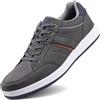 LANGDU Scarpe da ginnastica casual da uomo, alla moda, traspiranti, leggere, taglia 40-46, Grigio 25, 43 EU