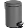 WENKO bidone a pedale per rifiuti bidone per rifiuti bidone per rifiuti separatore di cosmetici bidone Leman grigio